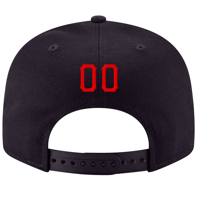 Custom Navy Red-White Stitched Adjustable Snapback Hat