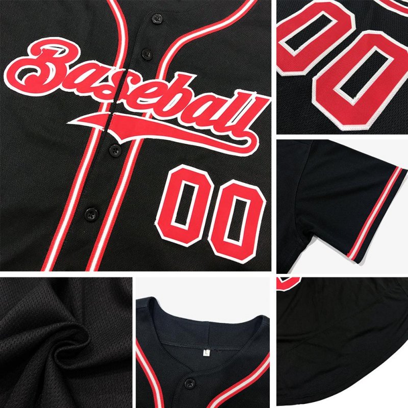 Men's Custom Black Orange Authentic Baseball Jersey