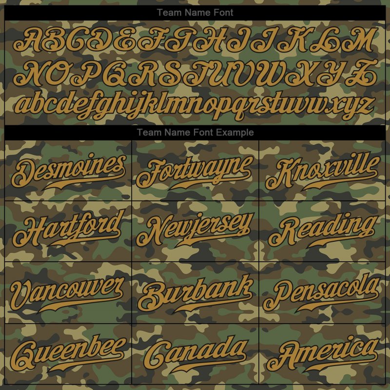 Men's Custom Camo Old Gold-Black Authentic Baseball Jersey