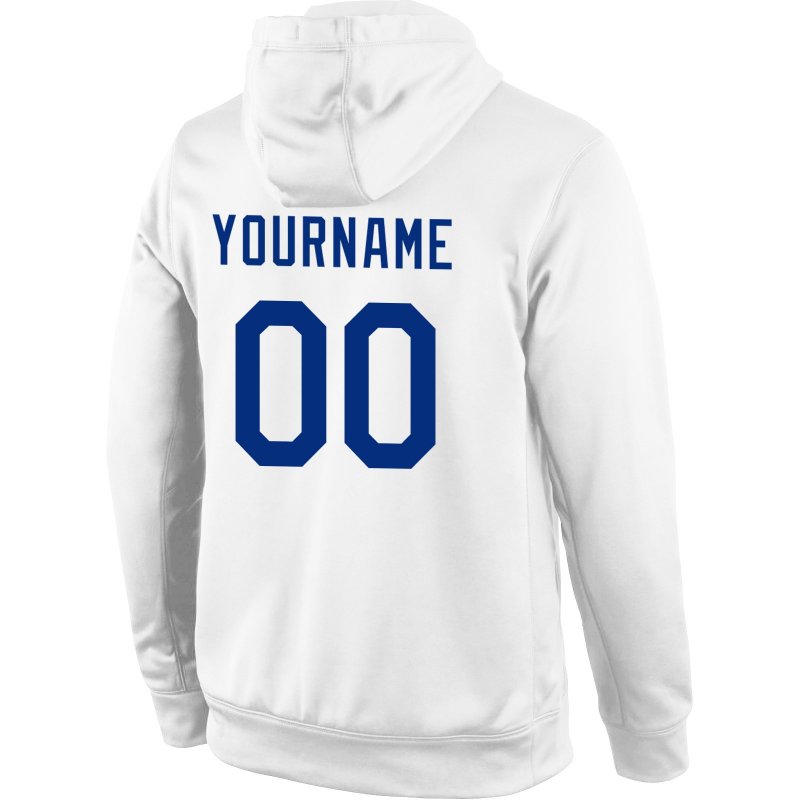 Men's Custom Stitched White Royal-Red Sports Pullover Sweatshirt Hoodie