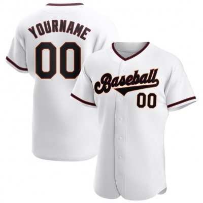 Men's Custom White Black-Crimson Authentic Baseball Jersey