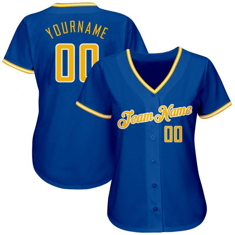 Men's Custom Royal Gold-White Authentic Baseball Jersey