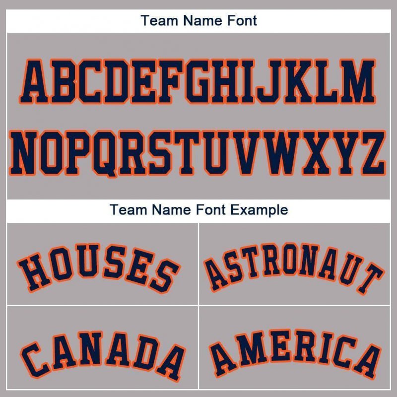 Men's Custom Gray Navy-Orange Baseball Jersey