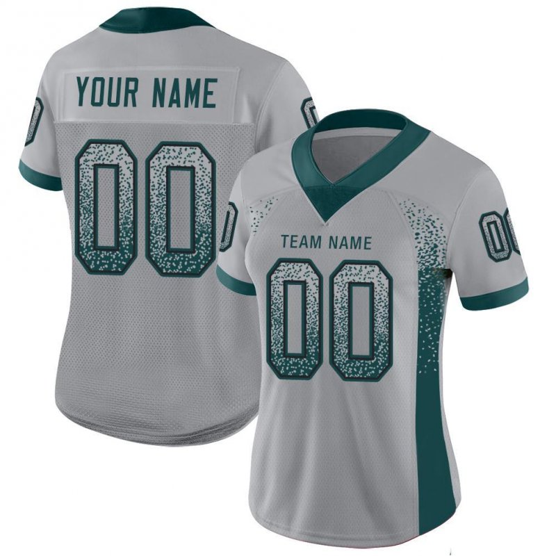 Men's Custom Light Gray Midnight Green-Black Mesh Drift Fashion Football Jersey