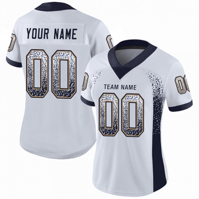 Men's Custom White Navy-Old Gold Mesh Drift Fashion Football Jersey