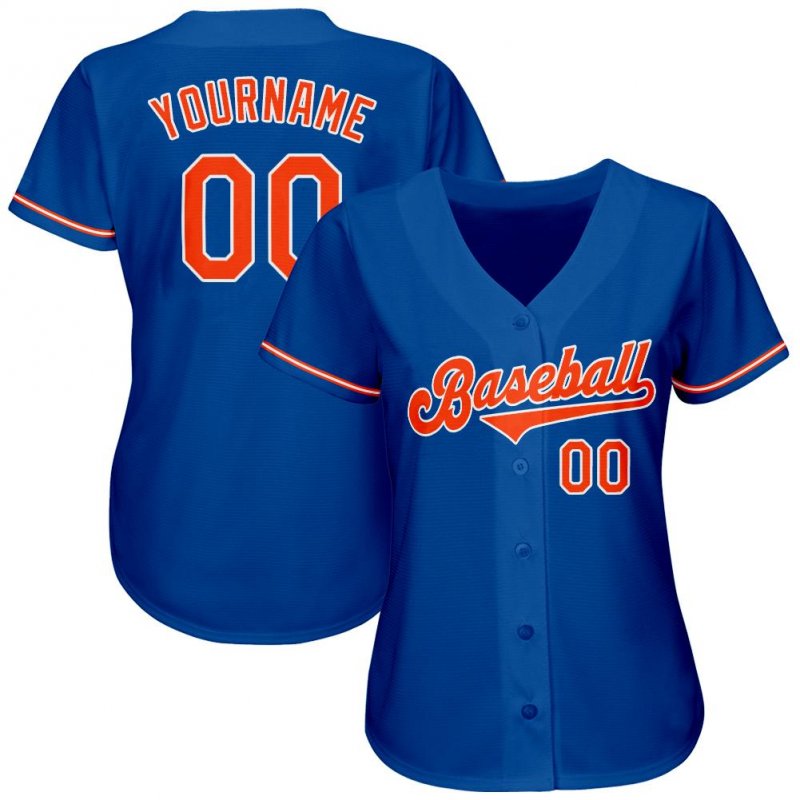 Men's Custom Royal Orange-White Authentic Baseball Jersey