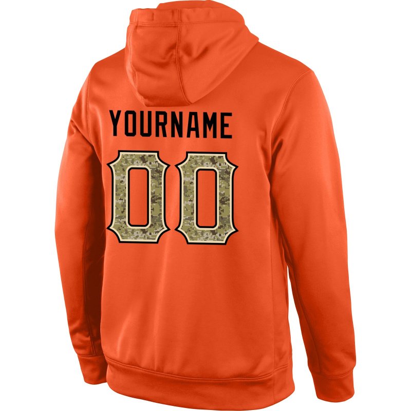 Men's Custom Stitched Orange Camo-Cream Sports Pullover Sweatshirt Hoodie