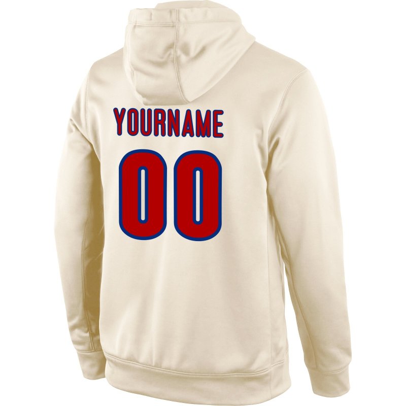 Men's Custom Stitched Cream Red-Royal Sports Pullover Sweatshirt Hoodie