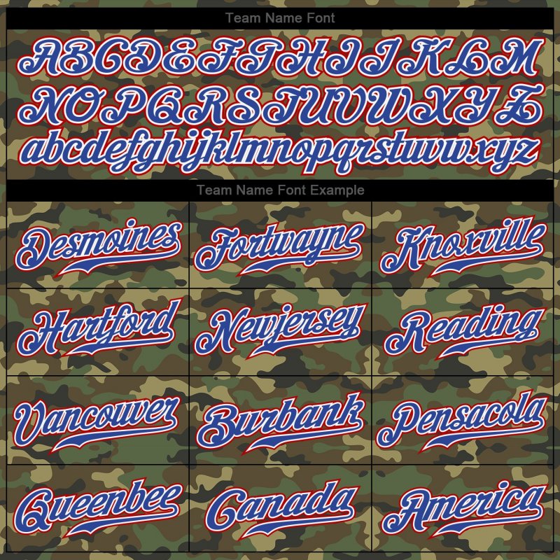 Men's Custom Camo Royal-Red Authentic Baseball Jersey